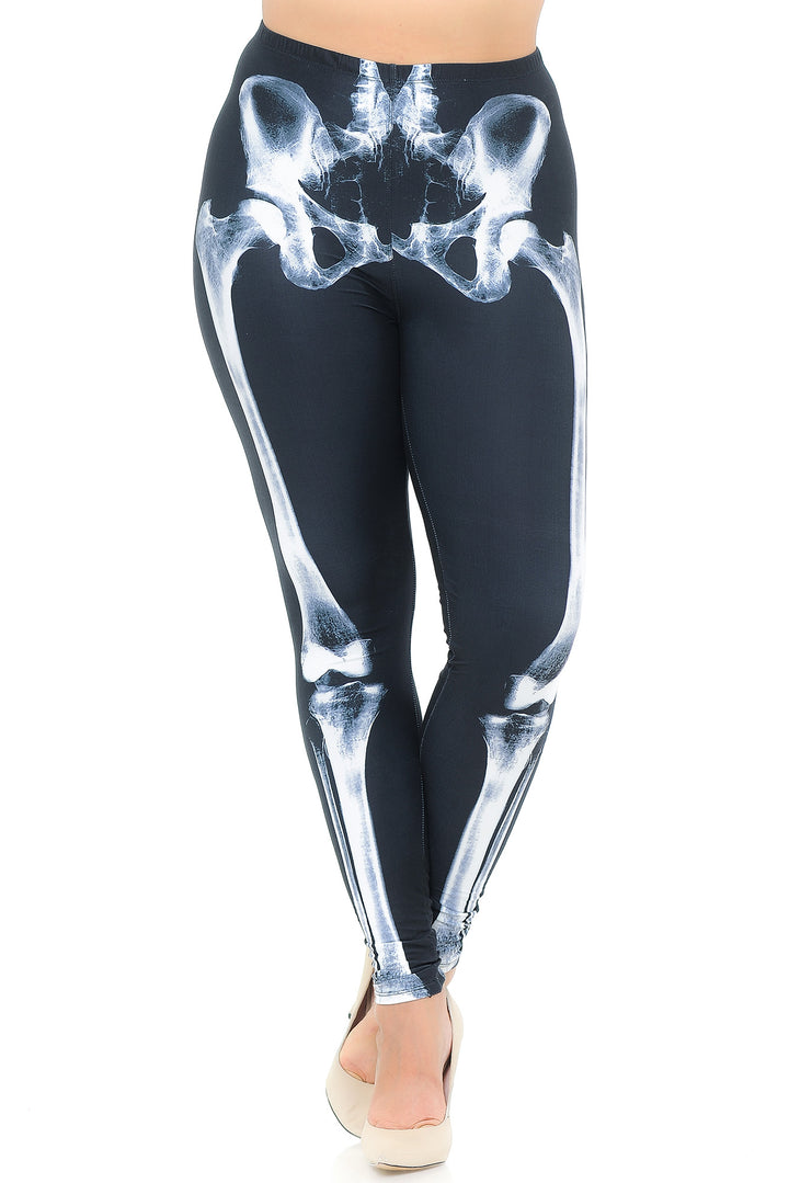 Wholesale Creamy Soft X-Ray Skeleton Bones Extra Plus Size Leggings - USA Fashion