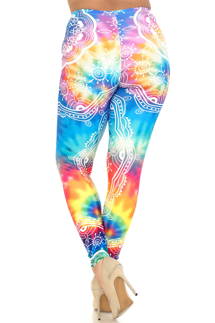 Wholesale Creamy Soft California Tie Dye Extra Plus Size Leggings - 3X-5X - By USA Fashion