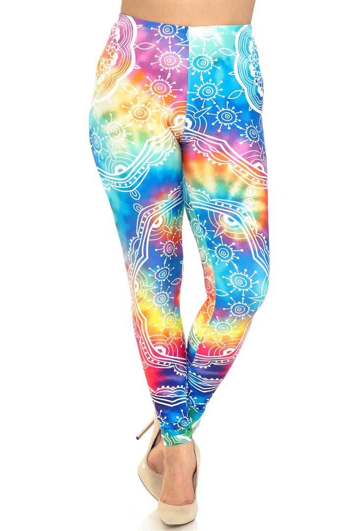 Wholesale Creamy Soft California Tie Dye Extra Plus Size Leggings - 3X-5X - By USA Fashion