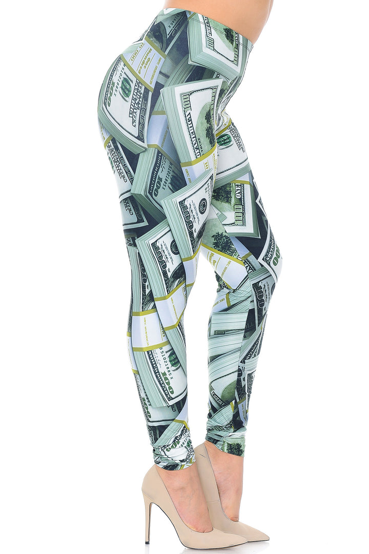 Wholesale Creamy Soft Cash Money Extra Plus Size Leggings - 3X-5X - USA Fashion
