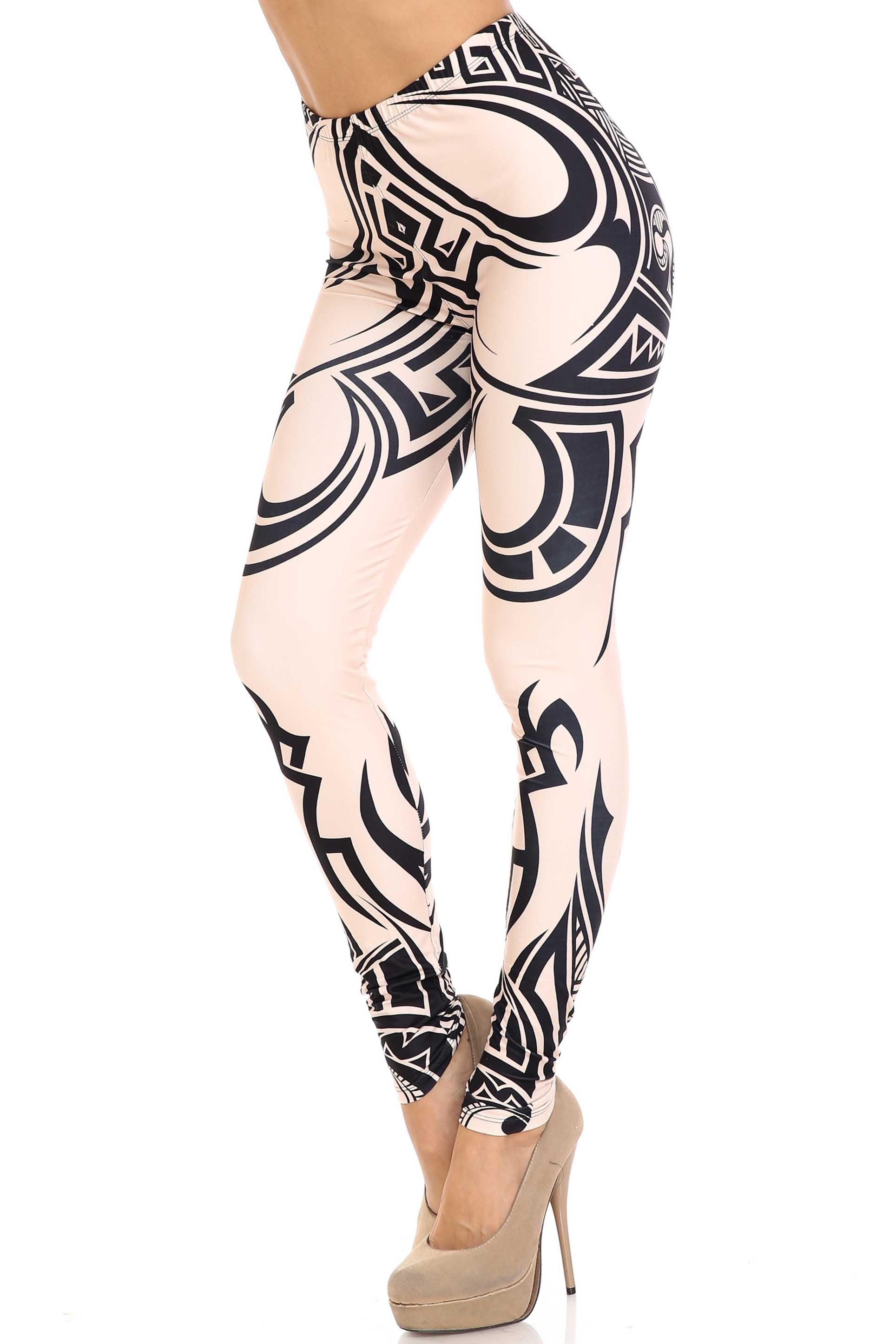 Wholesale Creamy Soft Celestial Tribal Extra Plus Size Leggings - 3X-5X - USA Fashion