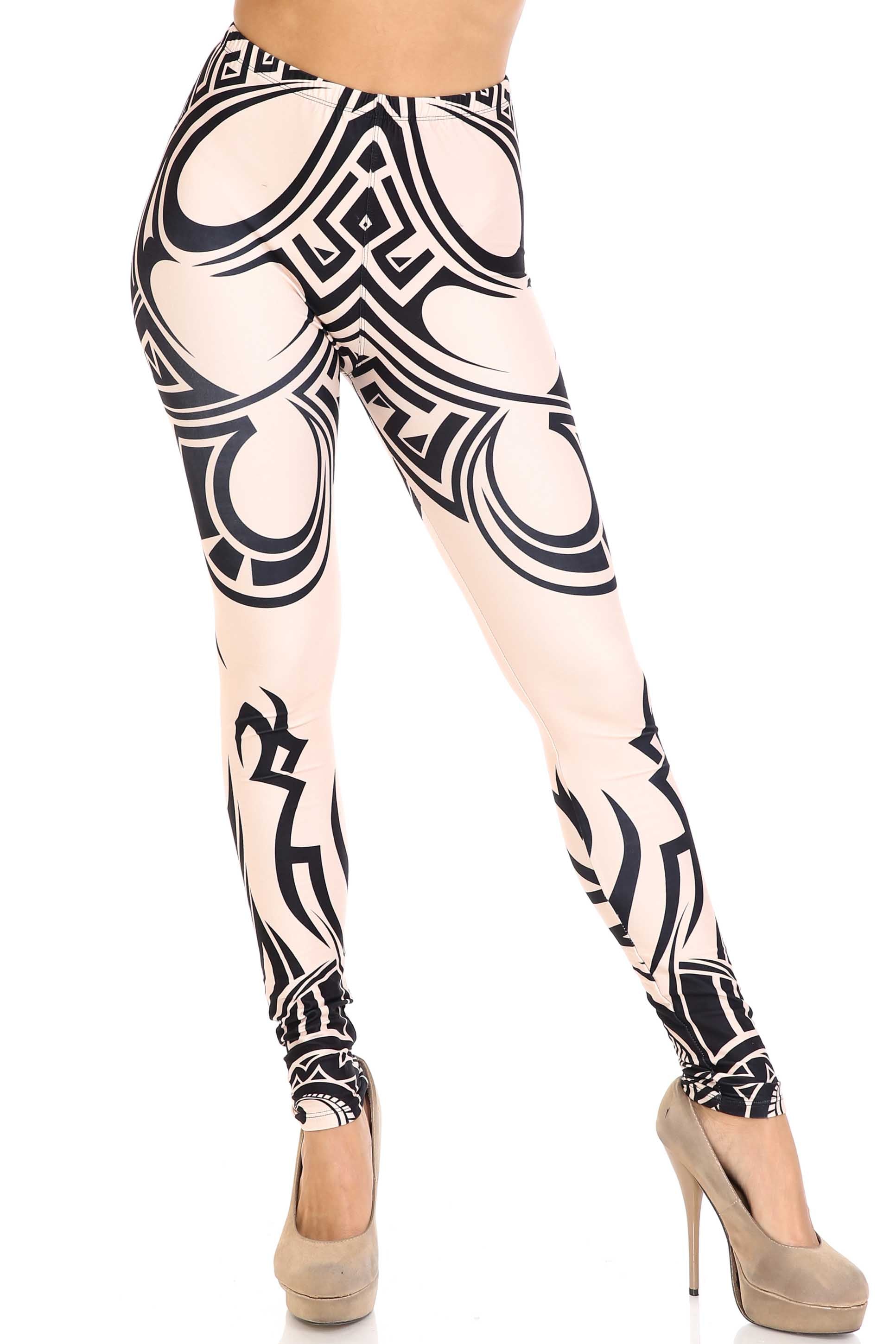 Wholesale Creamy Soft Celestial Tribal Extra Plus Size Leggings - 3X-5X - USA Fashion
