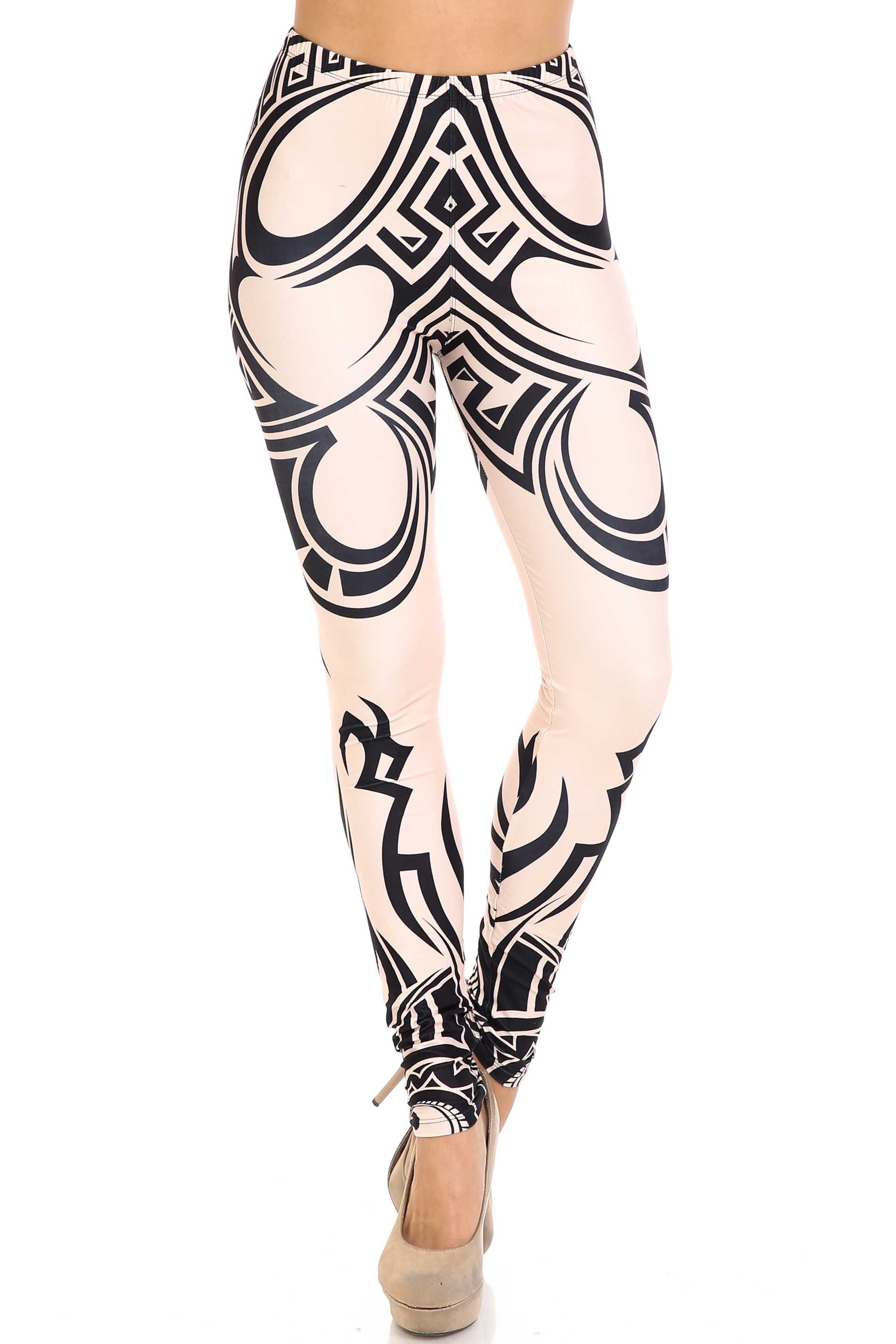 Wholesale Creamy Soft Celestial Tribal Extra Plus Size Leggings - 3X-5X - USA Fashion