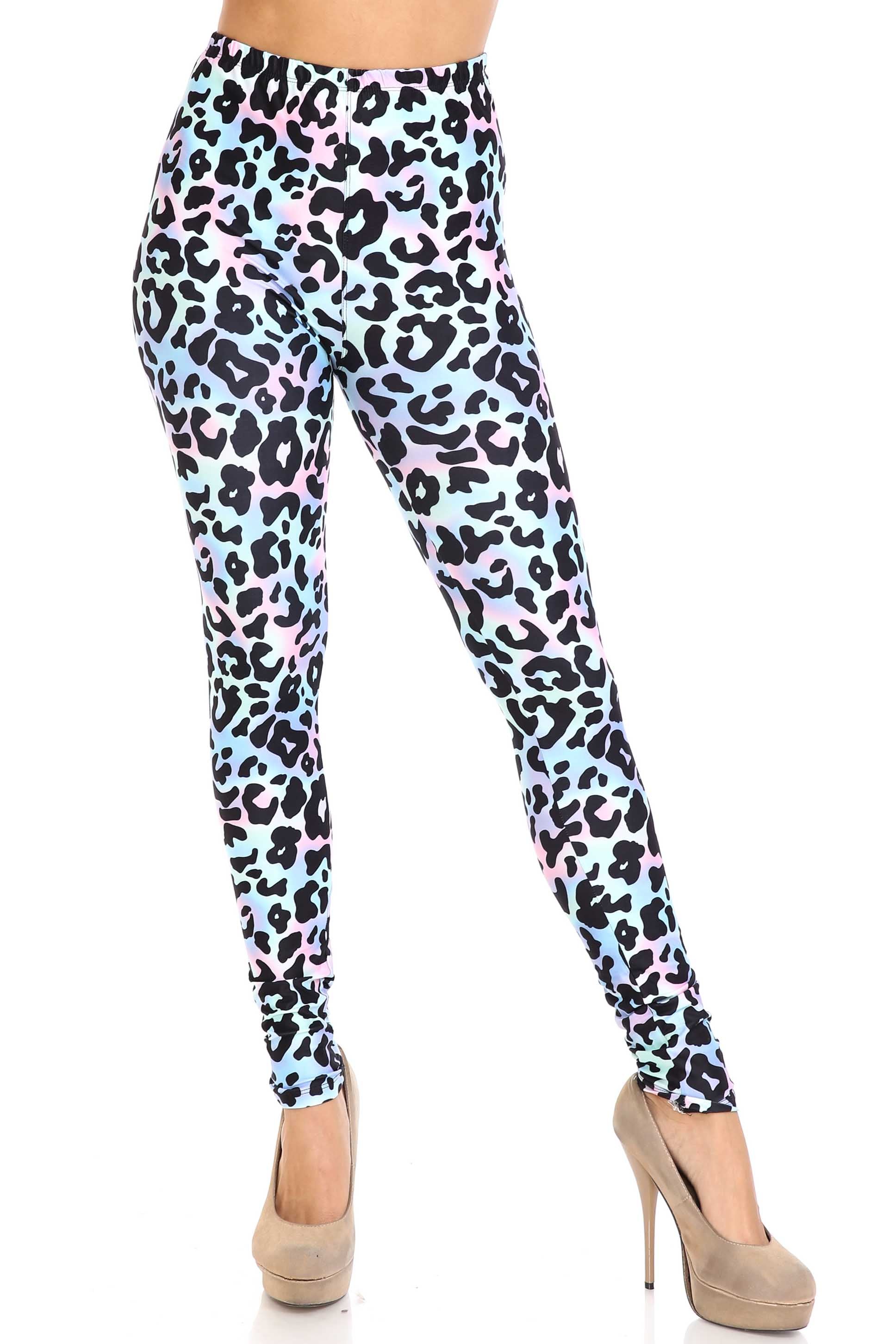 Wholesale Creamy Soft Chromatic Leopard Extra Plus Size Leggings - 3X-5X - By USA Fashion