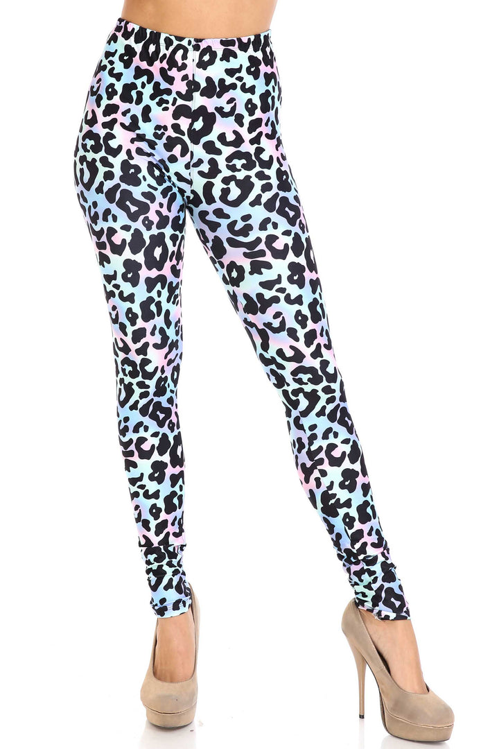 Wholesale Creamy Soft Chromatic Leopard Extra Plus Size Leggings - 3X-5X - By USA Fashion