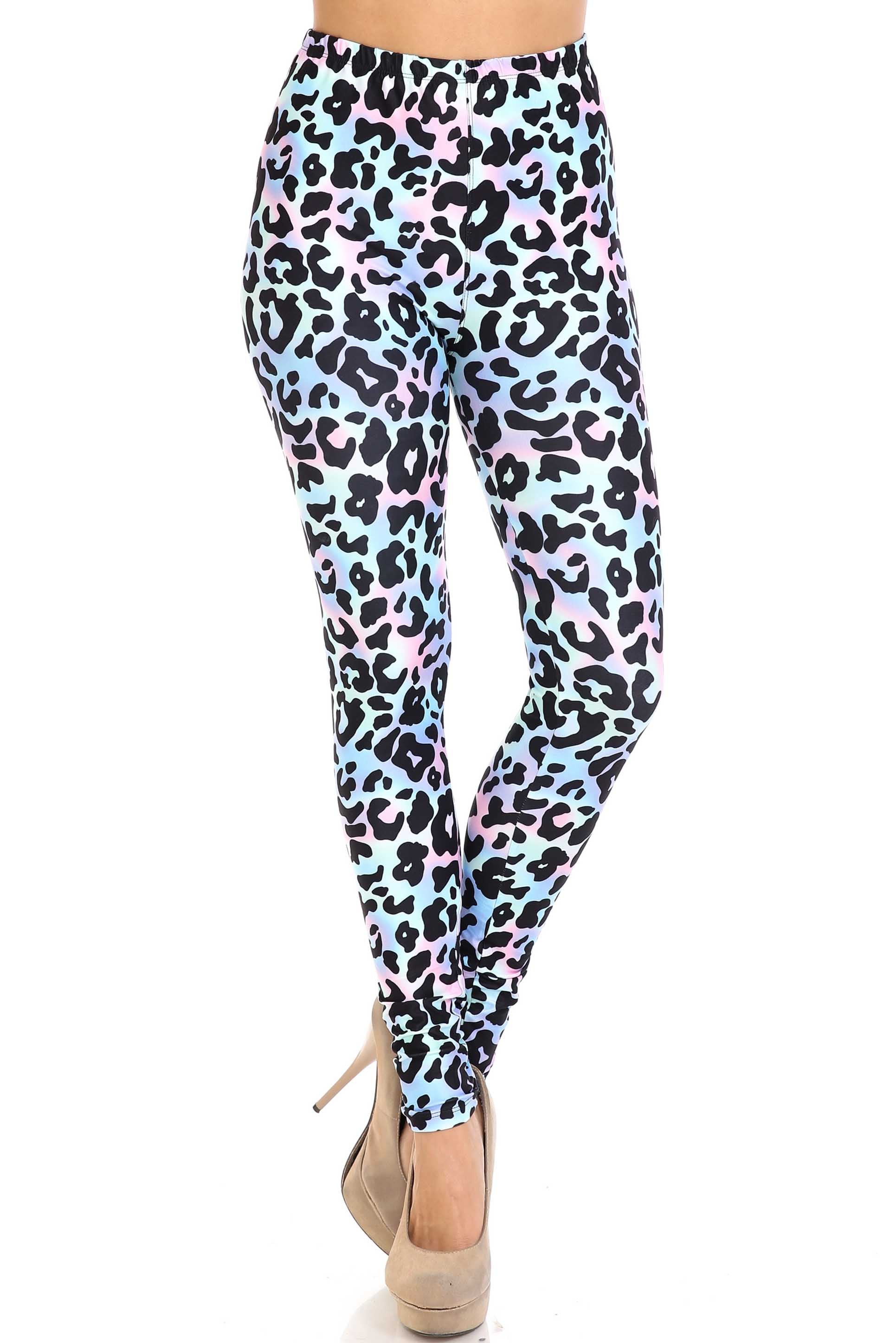 Wholesale Creamy Soft Chromatic Leopard Extra Plus Size Leggings - 3X-5X - By USA Fashion