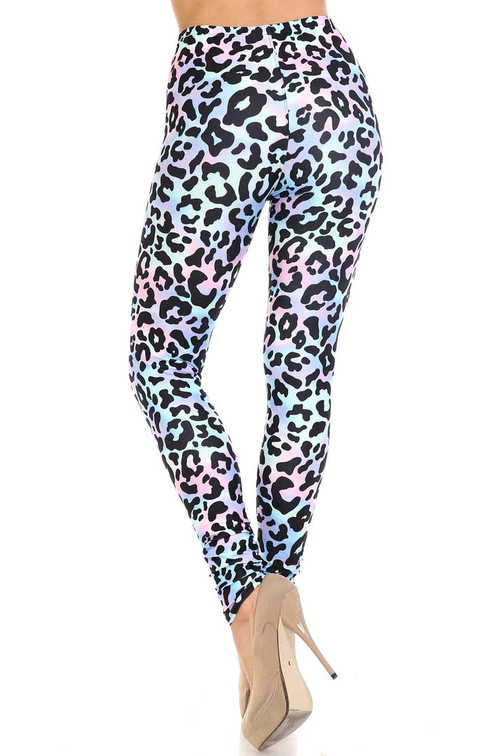 Wholesale Creamy Soft Chromatic Leopard Extra Plus Size Leggings - 3X-5X - By USA Fashion