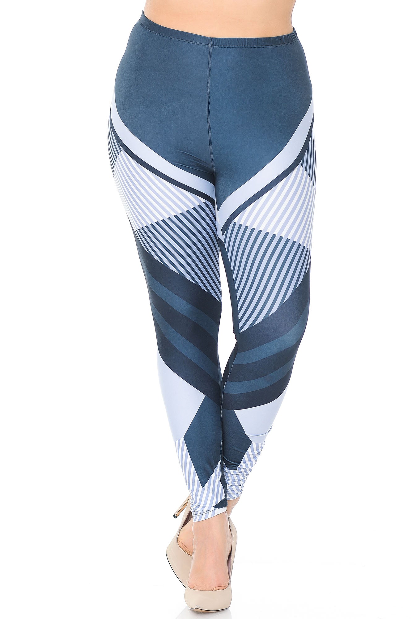 Wholesale Creamy Soft Contour Angles Extra Plus Size Leggings - 3X-5X - USA Fashion