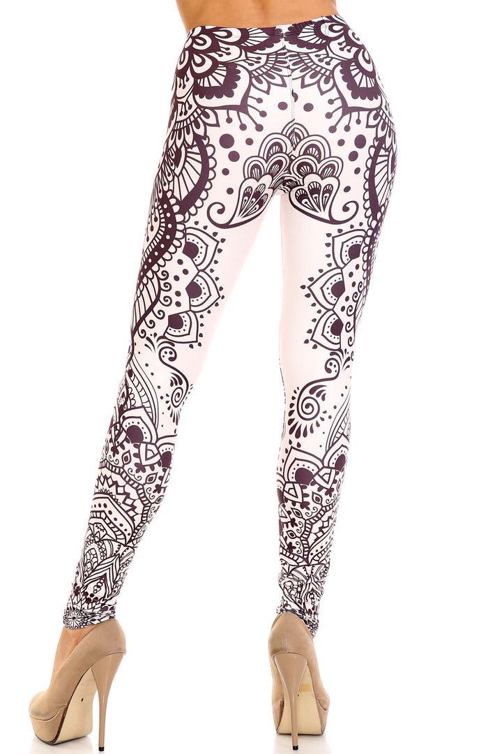 Wholesale Creamy Soft Creamy Tribal Mandala Extra Plus Size Leggings - 3X-5X - USA Fashion