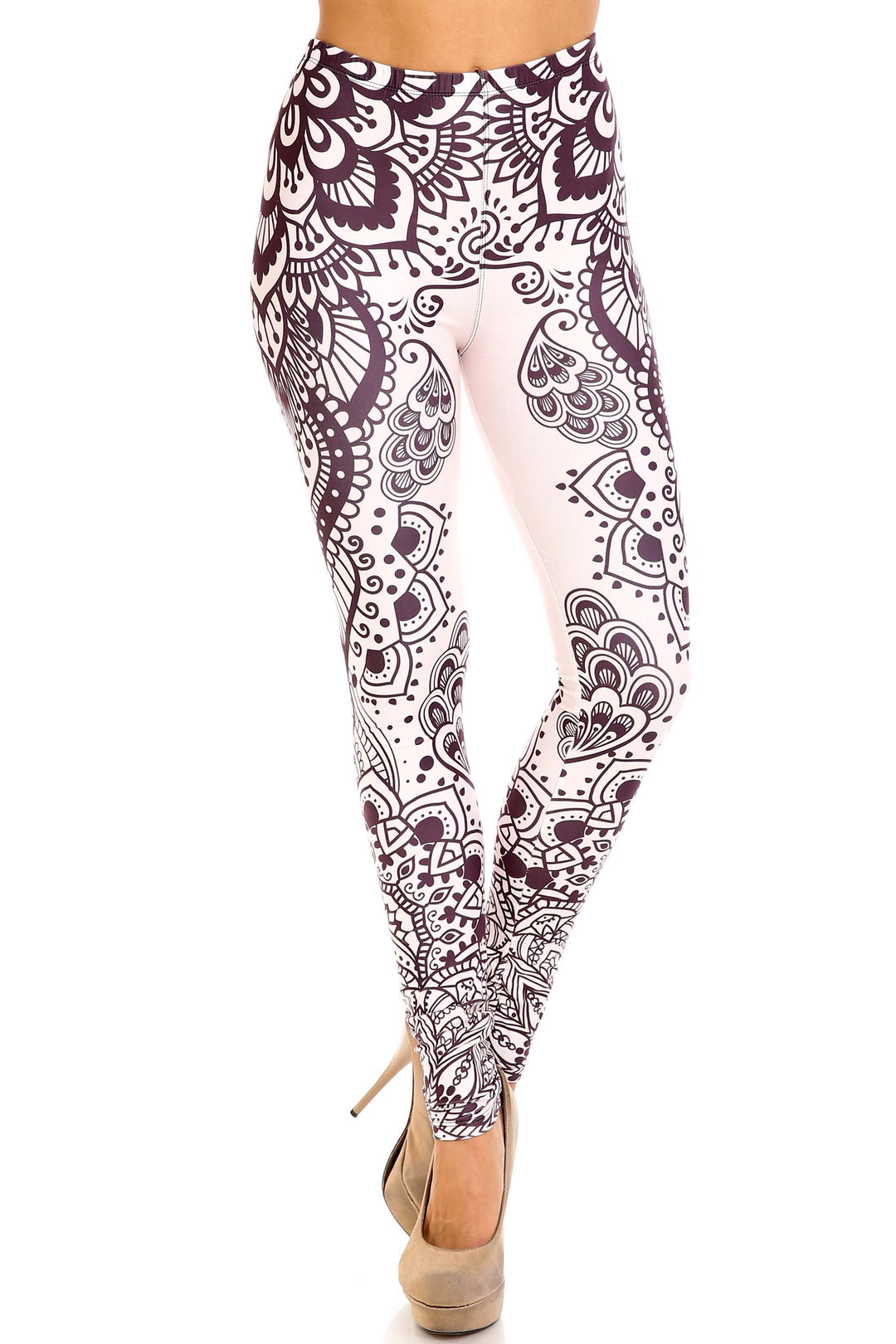 Wholesale Creamy Soft Creamy Tribal Mandala Extra Plus Size Leggings - 3X-5X - USA Fashion