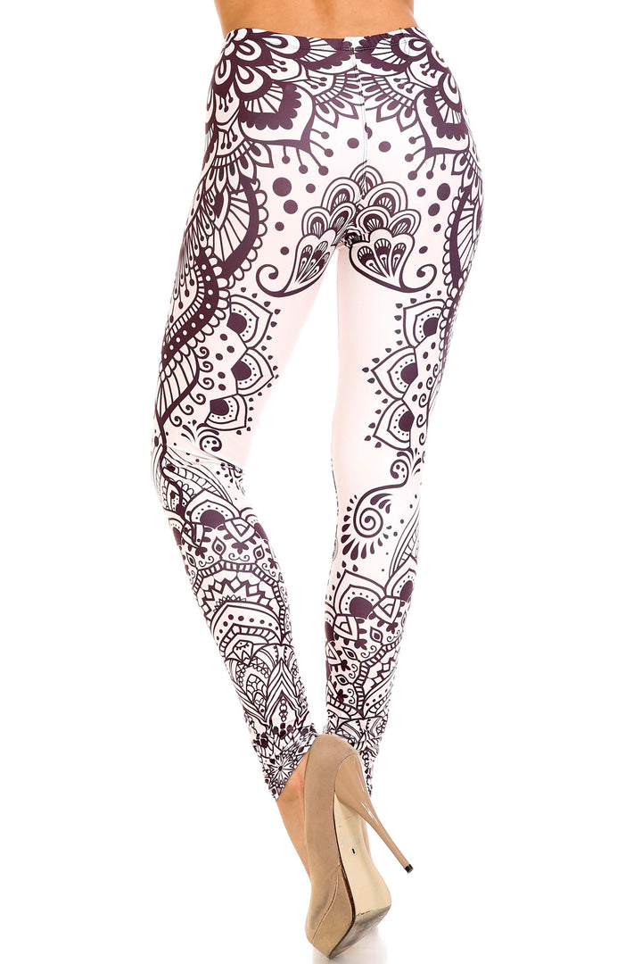 Wholesale Creamy Soft Creamy Tribal Mandala Extra Plus Size Leggings - 3X-5X - USA Fashion