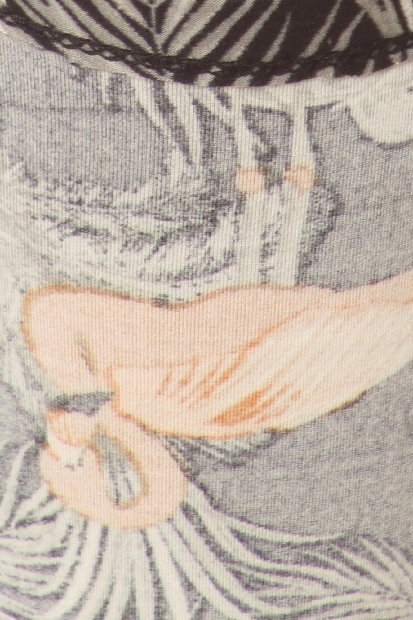 Wholesale Buttery Smooth Paradise Leaf Flamingo Extra Plus Size Leggings - 3X-5X