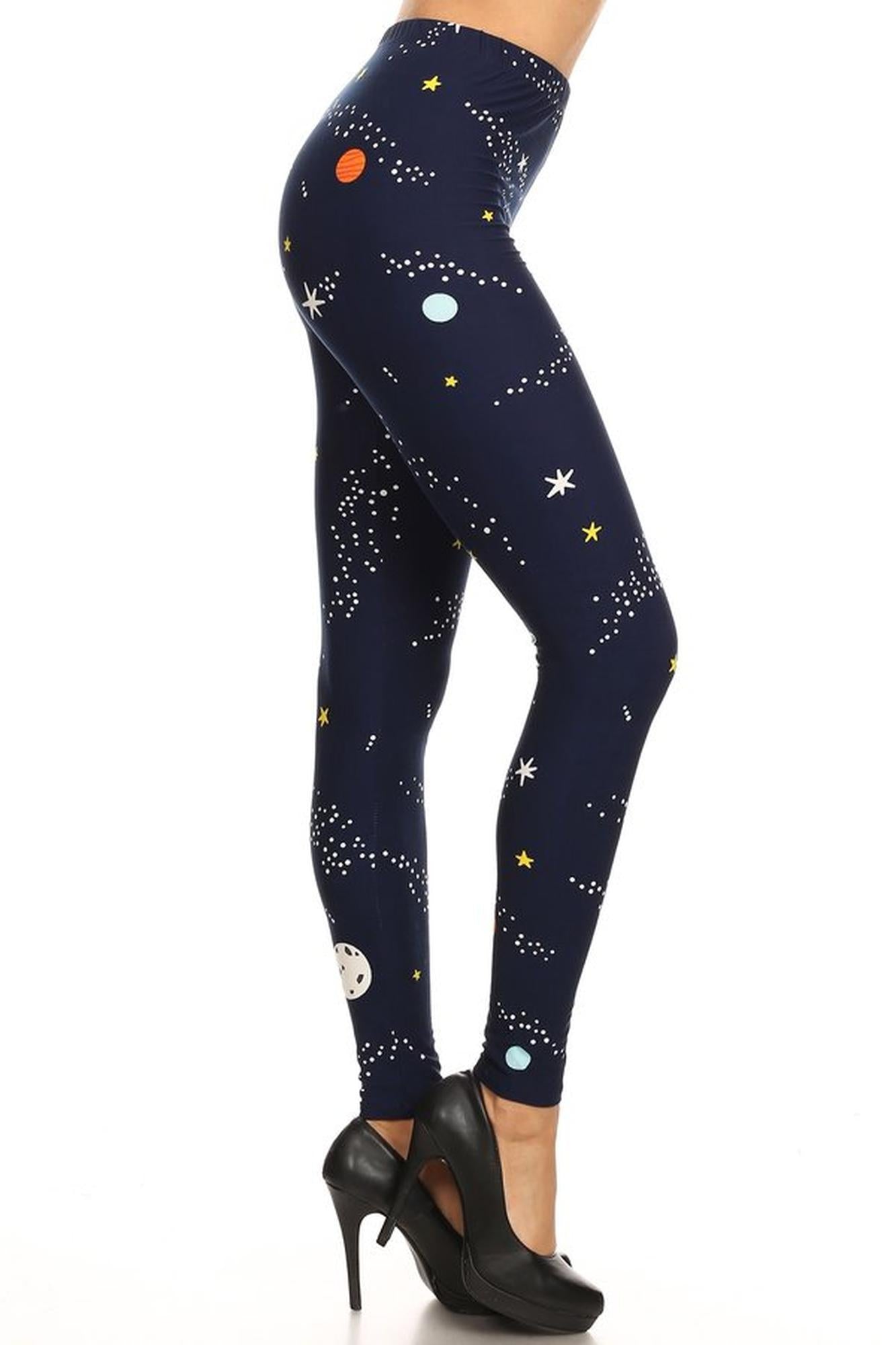 Wholesale Buttery Smooth Outer Space Plus Size Leggings - 3X-5X
