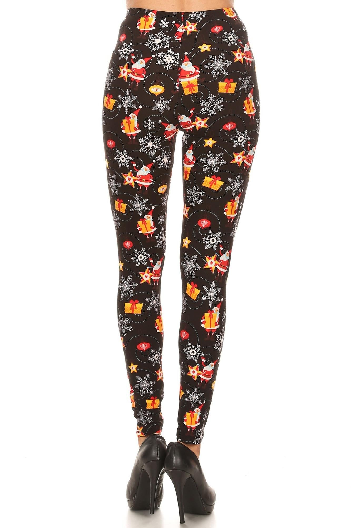 Wholesale Buttery Smooth Santa's Wonderland Christmas Extra Plus Size Leggings - 3X-5X