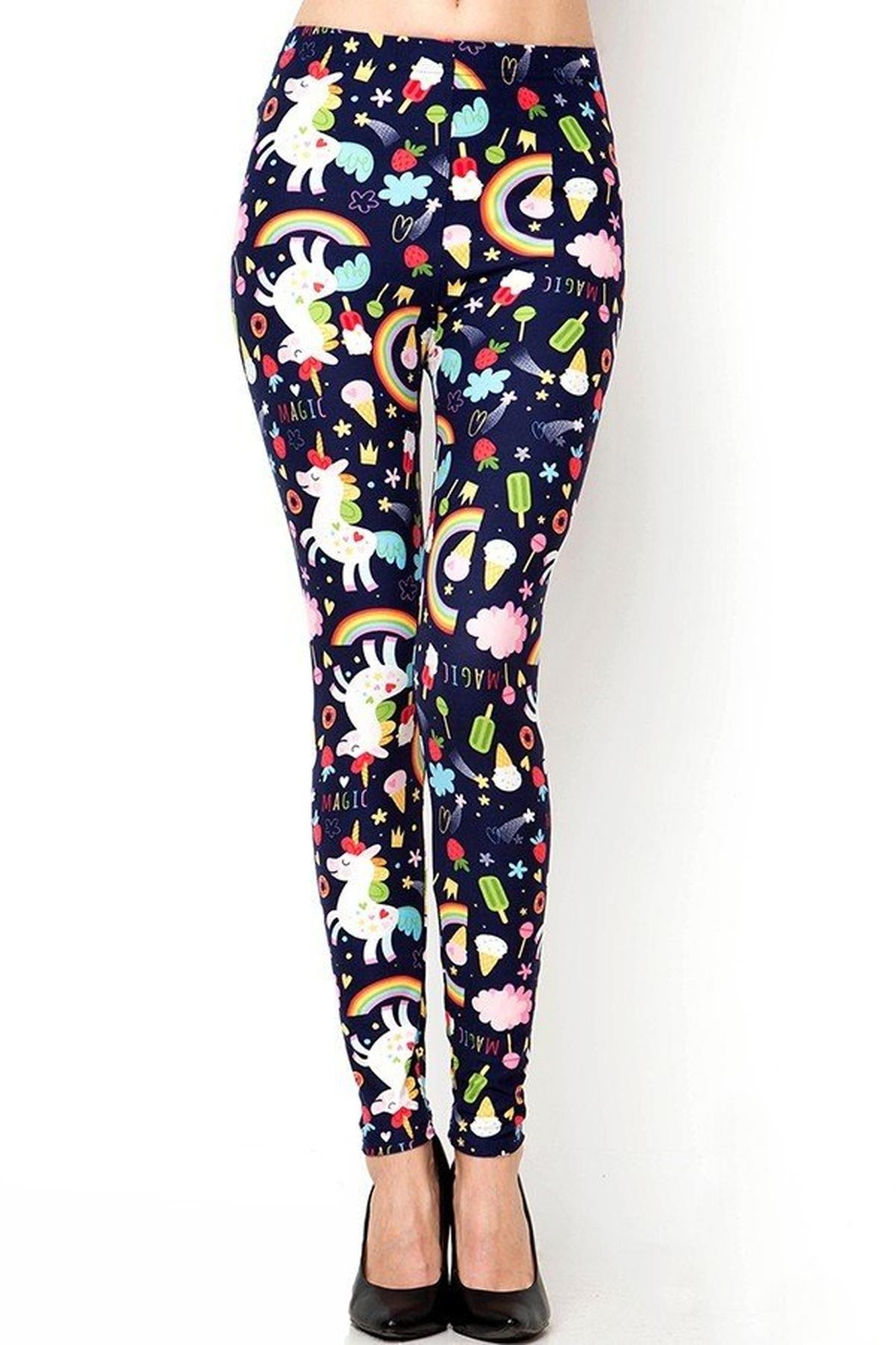 Wholesale Buttery Smooth Magic Unicorns and Treats Extra Plus Size Leggings - 3X - 5X