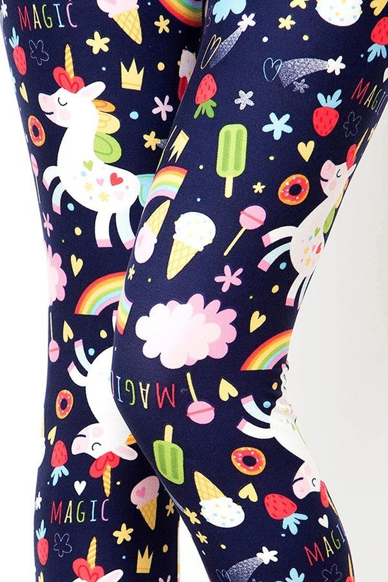 Wholesale Buttery Smooth Magic Unicorns and Treats Extra Plus Size Leggings - 3X - 5X