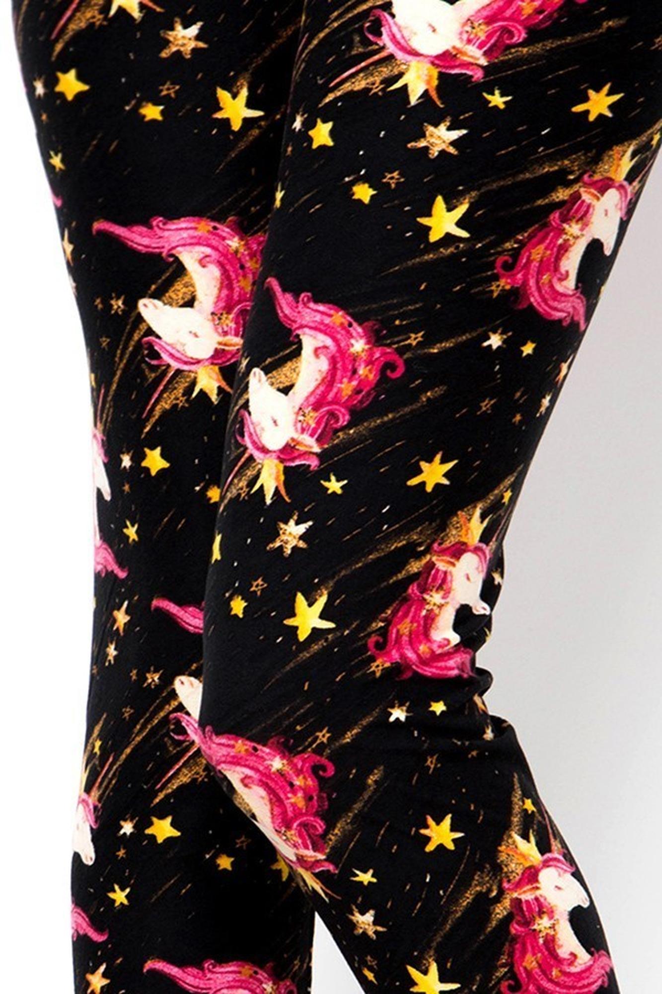 Wholesale Buttery Smooth Twinkle Unicorn Extra Plus Size Leggings - 3X - 5X