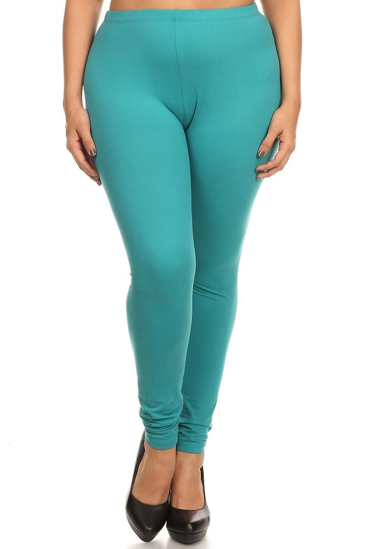 Wholesale Buttery Smooth Basic Solid Extra Plus Size Leggings - 3X-5X - New Mix