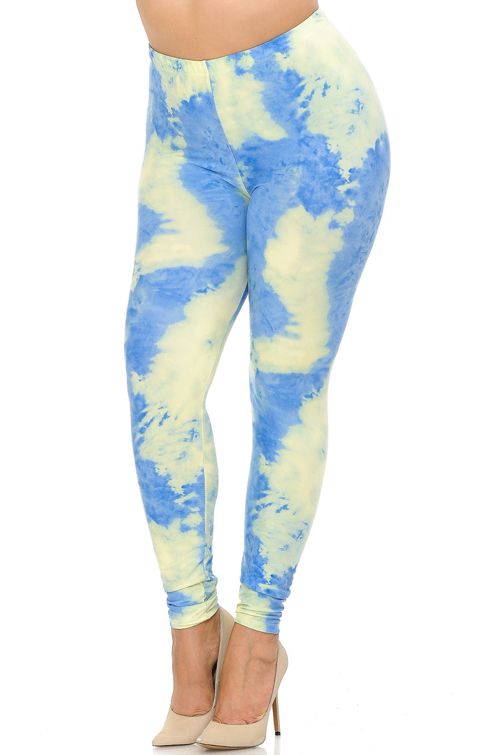 Wholesale Buttery Smooth Pastel Tie Dye Extra Plus Size Leggings - 3X-5X - EEVEE