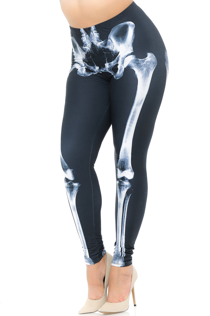 Wholesale Creamy Soft X-Ray Skeleton Bones Extra Plus Size Leggings - USA Fashion