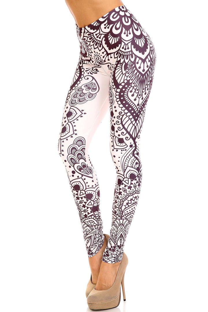 Wholesale Creamy Soft Creamy Tribal Mandala Extra Plus Size Leggings - 3X-5X - USA Fashion