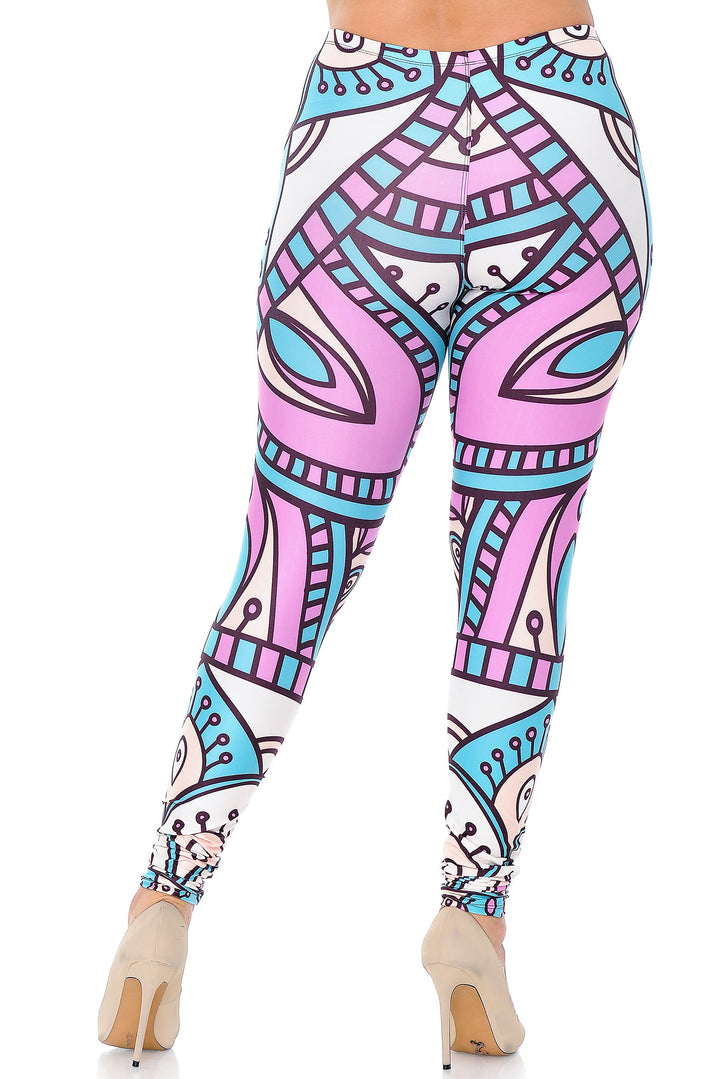 Wholesale Creamy Soft Cute Mandala Extra Plus Size Leggings - 3X-5X - USA Fashion