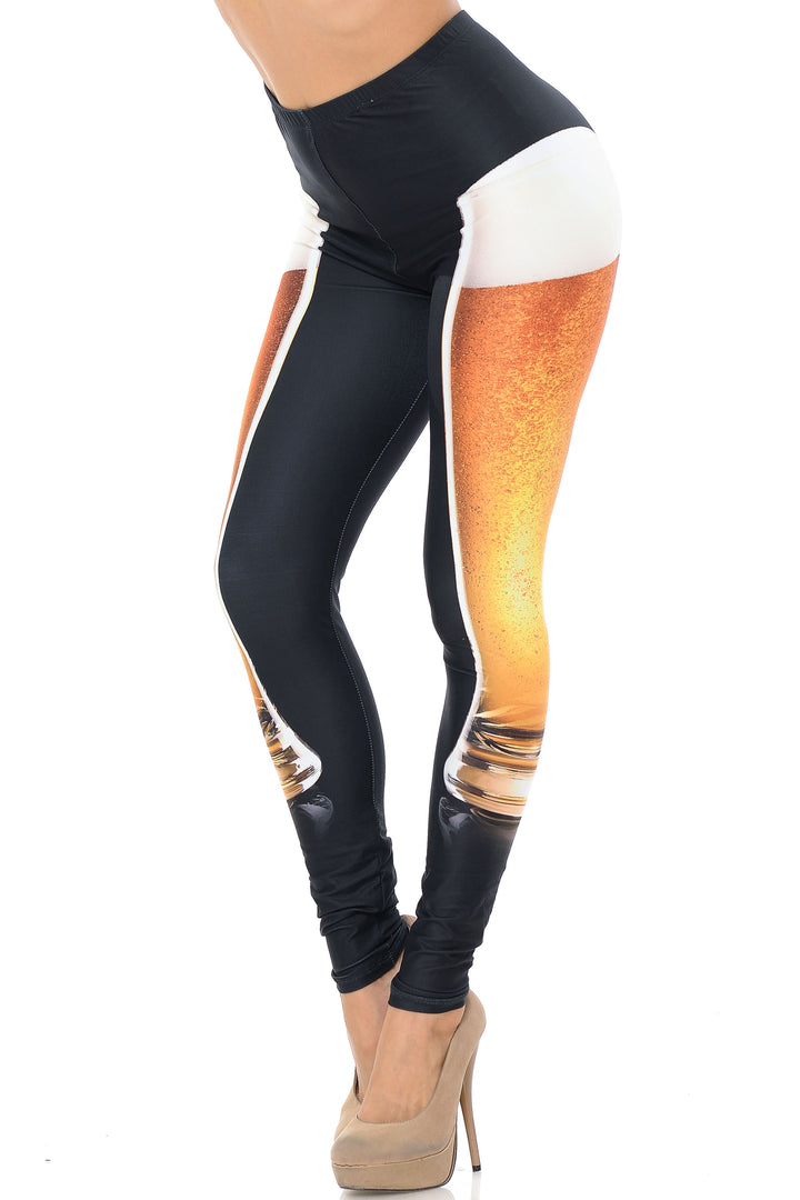 Wholesale Creamy Soft Draft Beer Extra Plus Size Leggings - USA Fashion