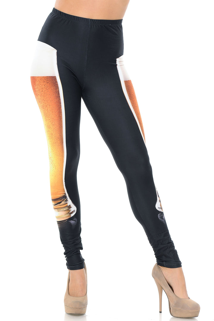Wholesale Creamy Soft Draft Beer Extra Plus Size Leggings - USA Fashion