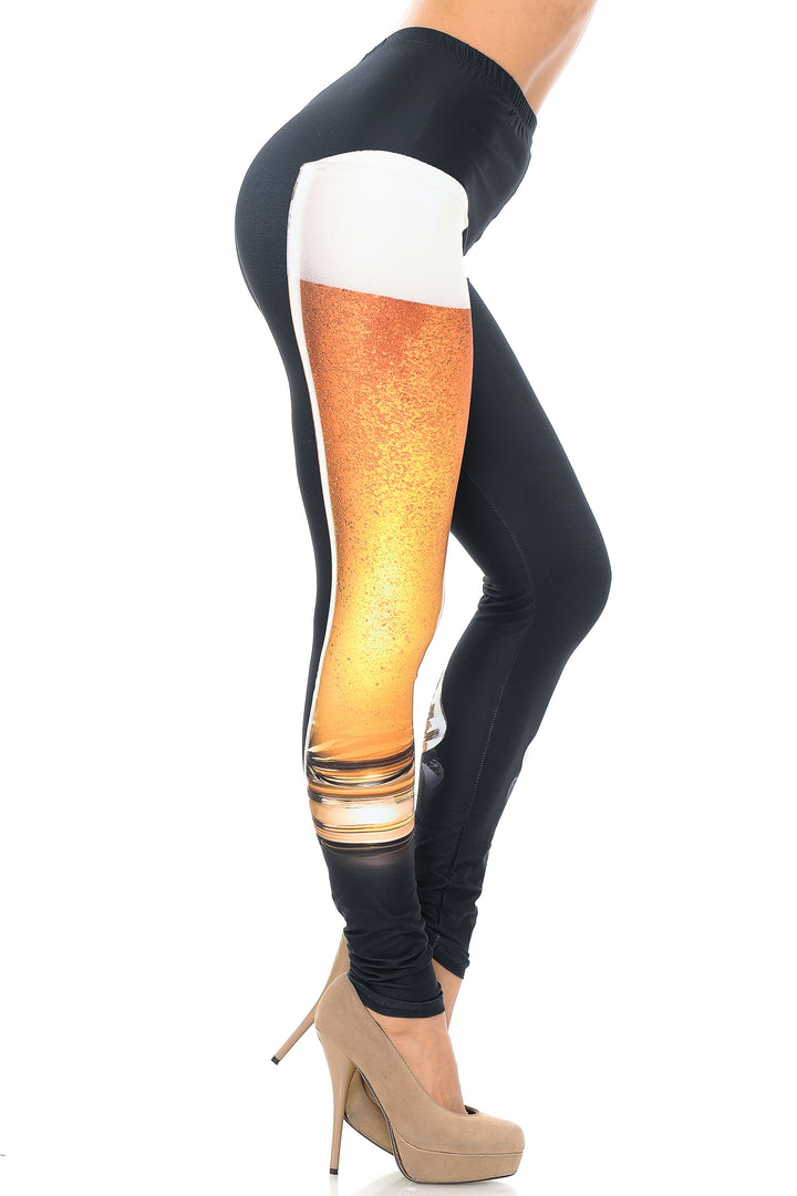 Wholesale Creamy Soft Draft Beer Extra Plus Size Leggings - USA Fashion
