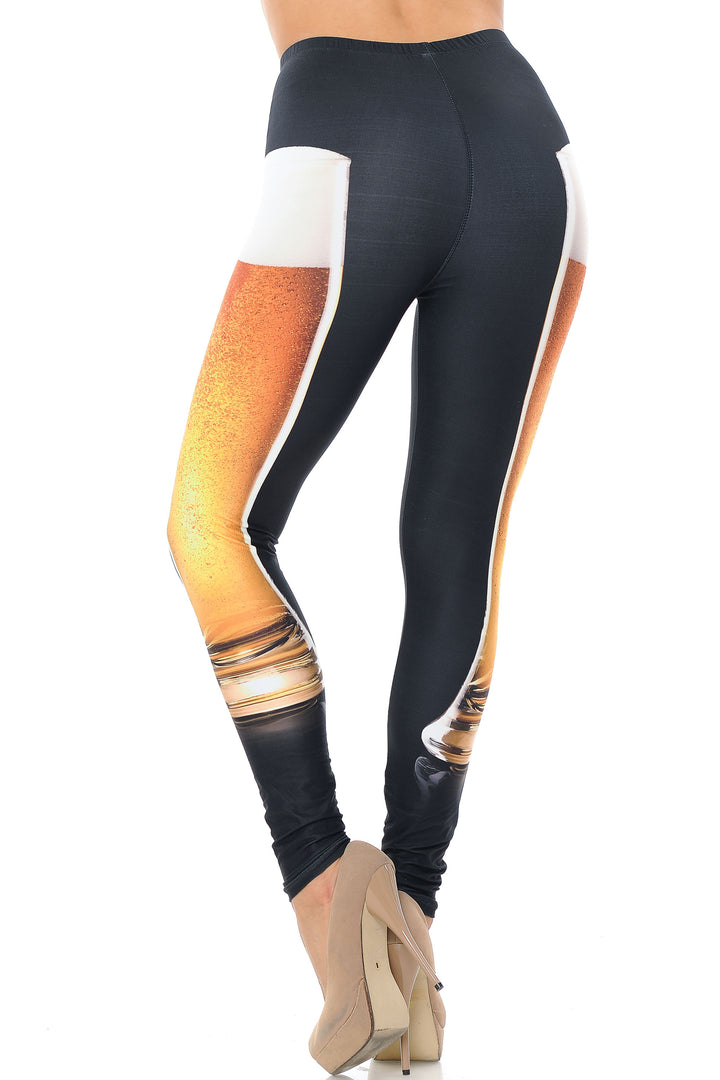 Wholesale Creamy Soft Draft Beer Extra Plus Size Leggings - USA Fashion