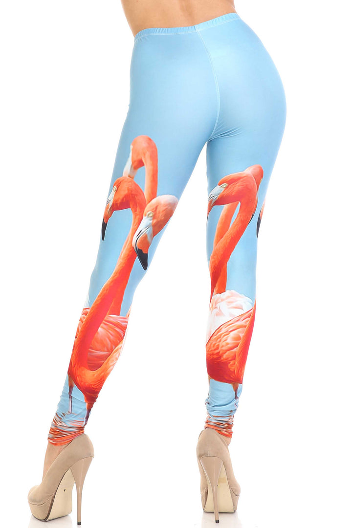 Wholesale Creamy Soft Flamingo Extra Plus Size Leggings - 3X-5X - USA Fashion
