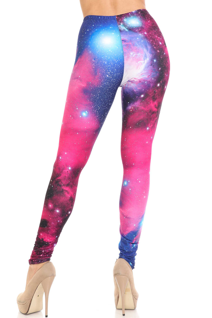 Wholesale Creamy Soft Fuchsia Galaxy Extra Plus Size Leggings - 3X-5X - USA Fashion