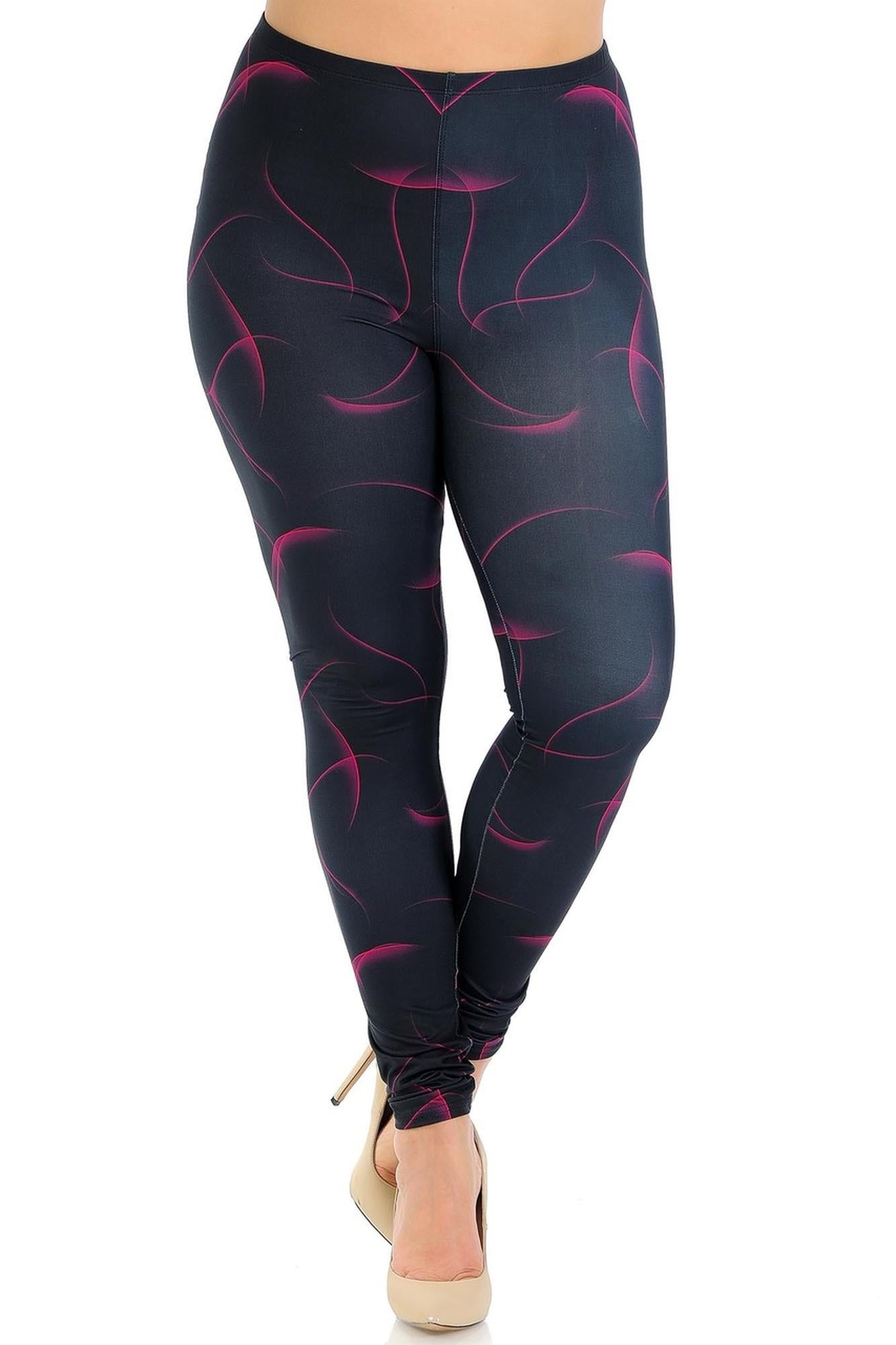 Wholesale Creamy Soft Fuchsia Mist Extra Plus Size Leggings - 3X-5X - USA Fashion