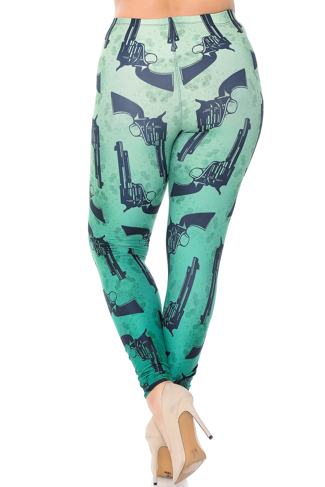 Wholesale Creamy Soft Ombre Green Guns Extra Plus Size Leggings - 3X-5X - USA Fashion