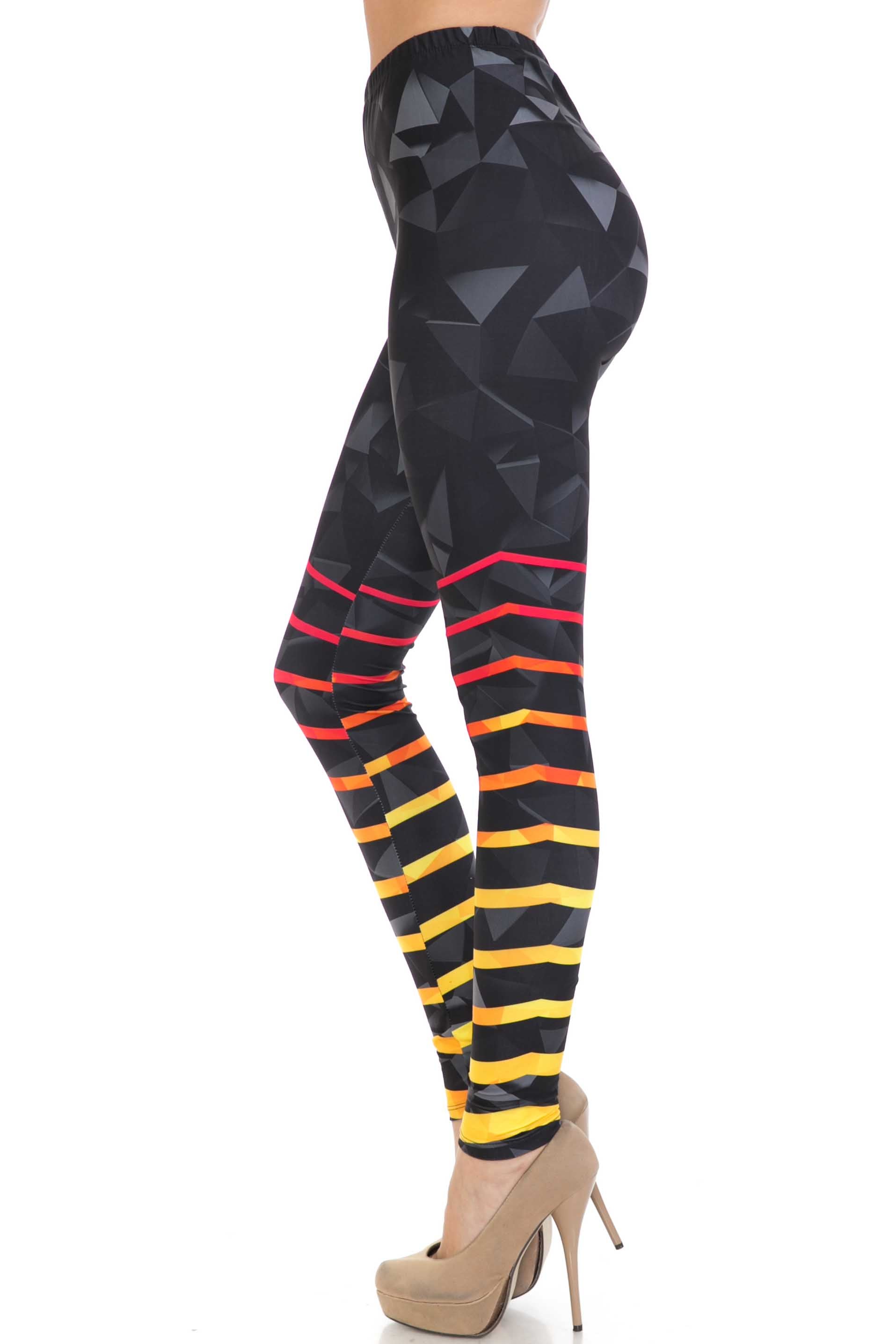 Wholesale Creamy Soft 3D Harmonic Angles Extra Plus Size Leggings - 3X-5X - USA Fashion