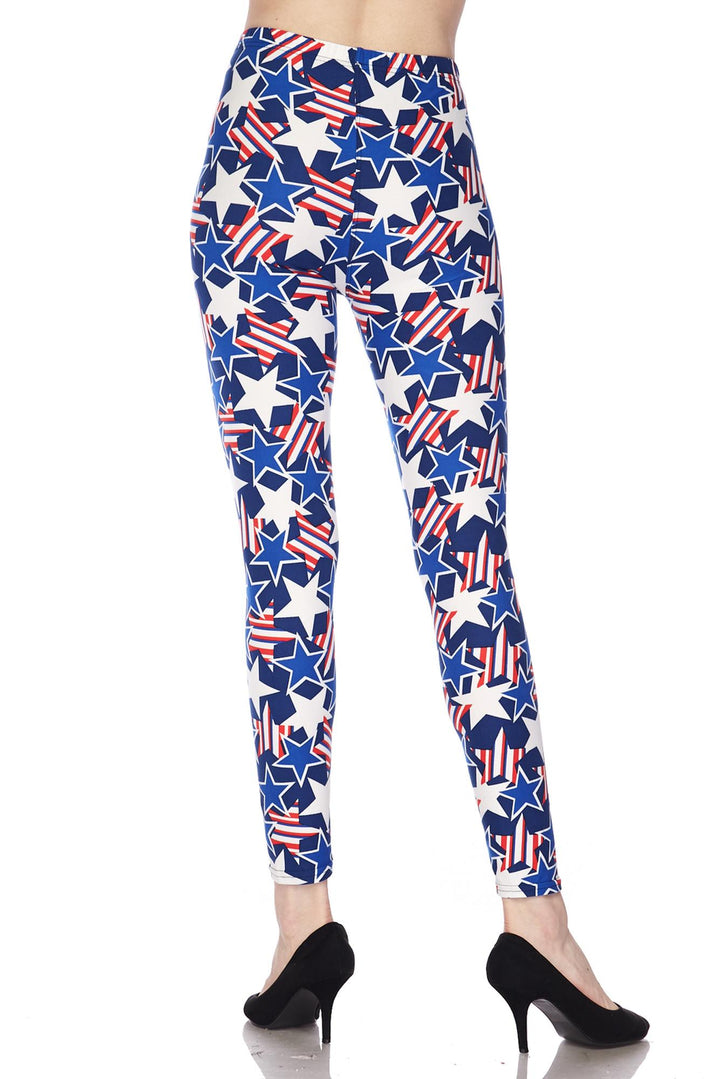 Wholesale Buttery Smooth American Stars Extra Plus Size Leggings - 3X-5X