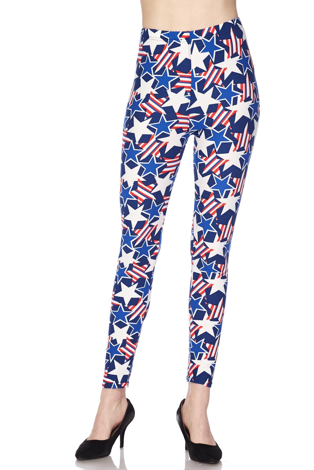Wholesale Buttery Smooth American Stars Extra Plus Size Leggings - 3X-5X