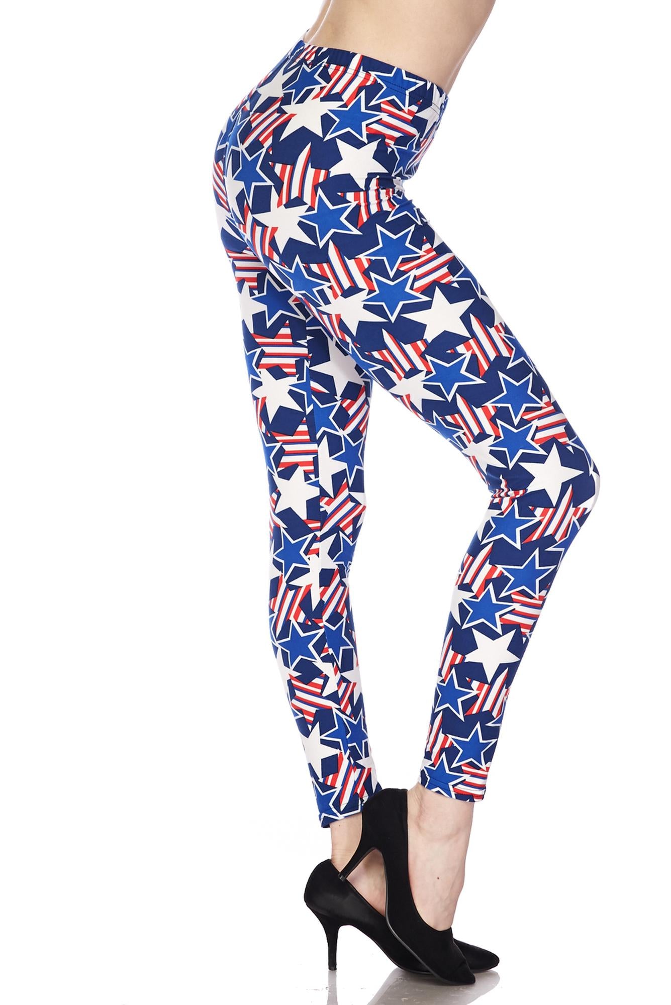 Wholesale Buttery Smooth American Stars Extra Plus Size Leggings - 3X-5X