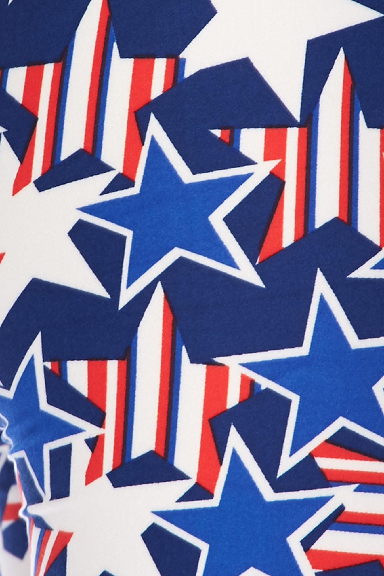 Wholesale Buttery Smooth American Stars Extra Plus Size Leggings - 3X-5X