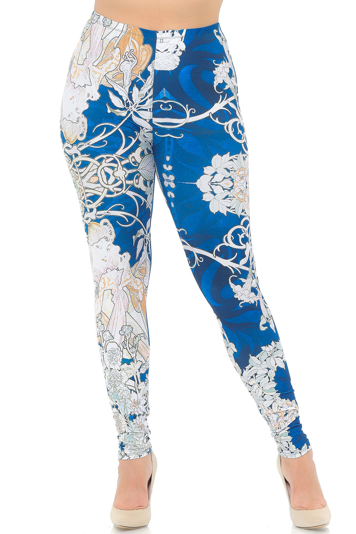 Wholesale Creamy Soft Twisted Eden Vine Plus Size Extra Plus Size Leggings - 3X-5X - USA Fashion