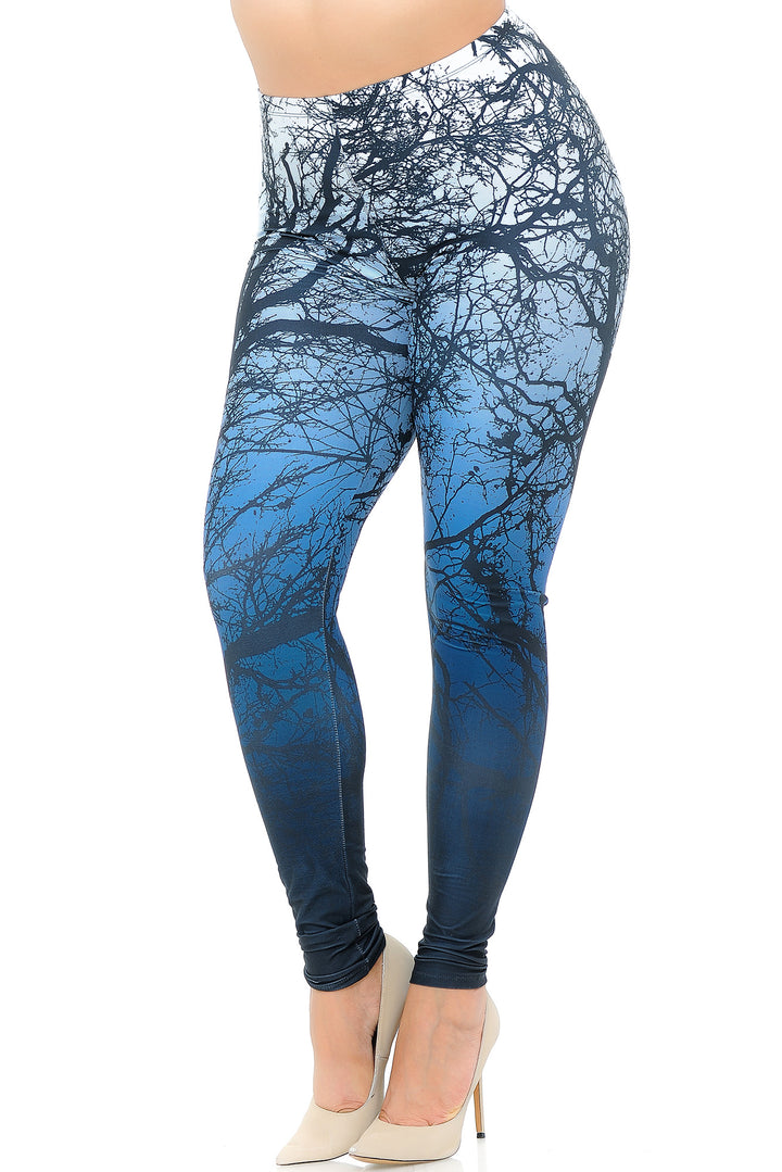Wholesale Creamy Soft Ombre Forest Extra Plus Size Leggings - 3X-5X - USA Fashion