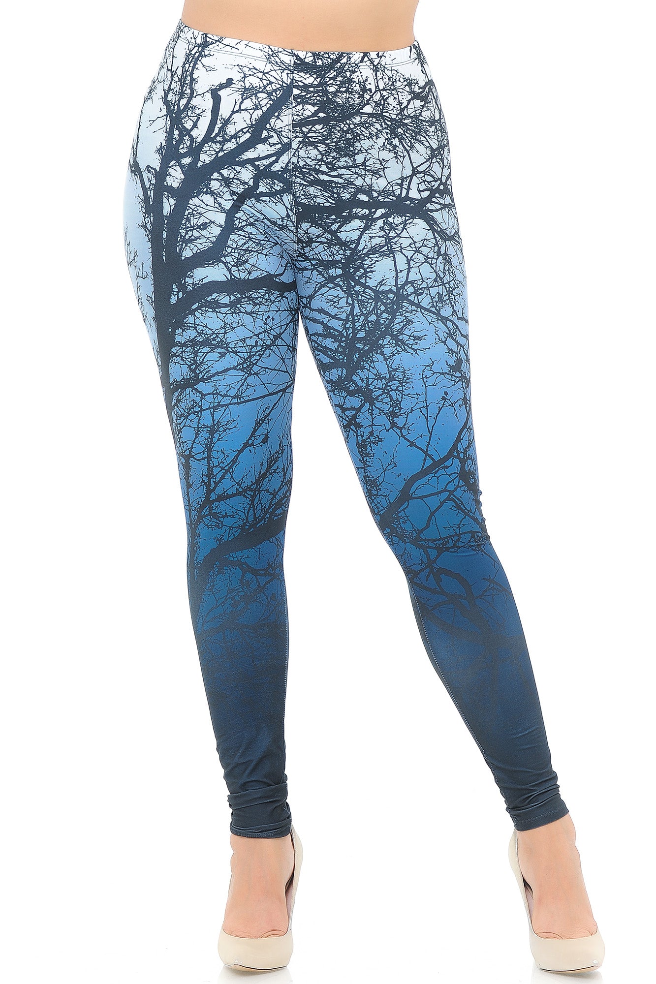Wholesale Creamy Soft Ombre Forest Extra Plus Size Leggings - 3X-5X - USA Fashion