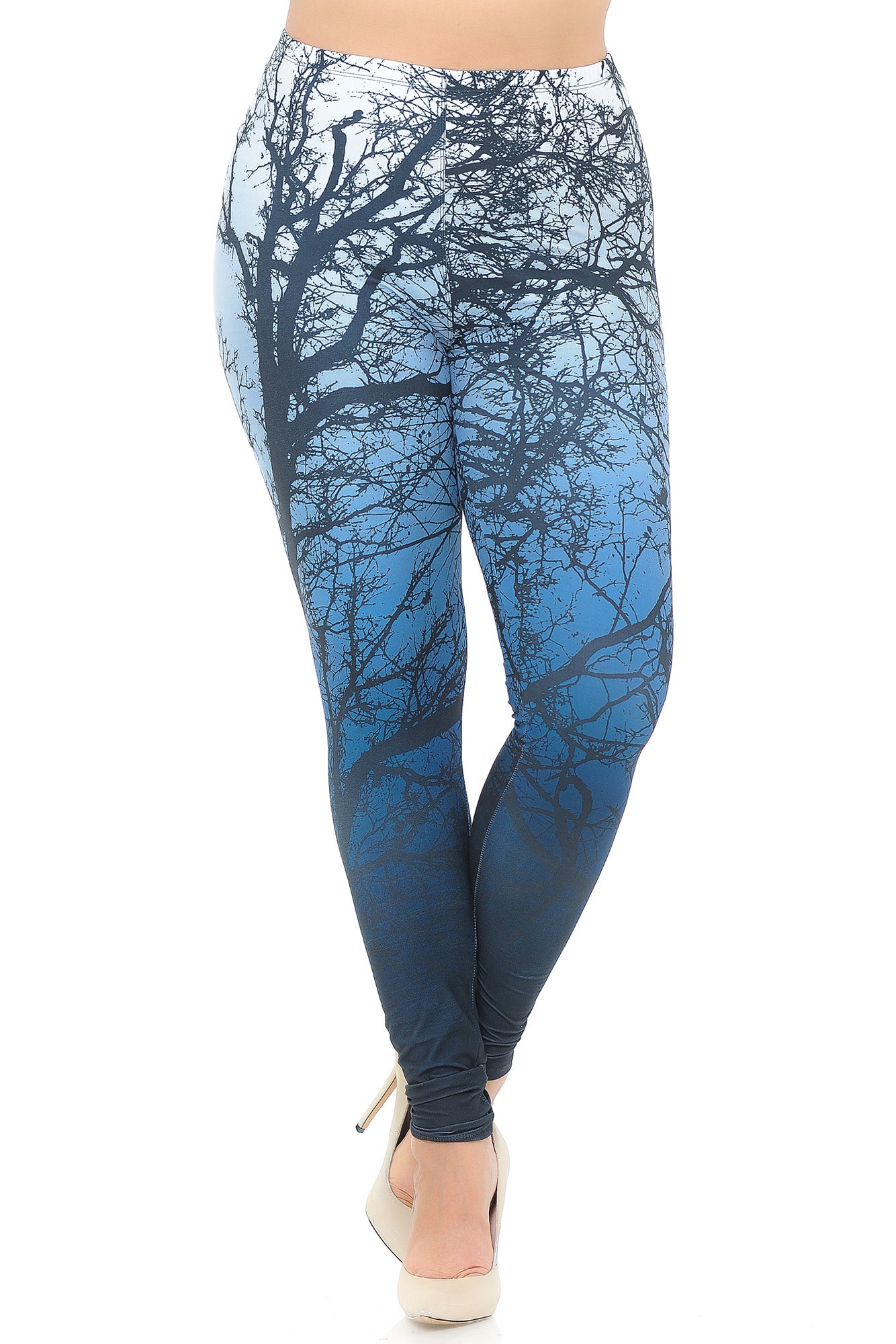 Wholesale Creamy Soft Ombre Forest Extra Plus Size Leggings - 3X-5X - USA Fashion