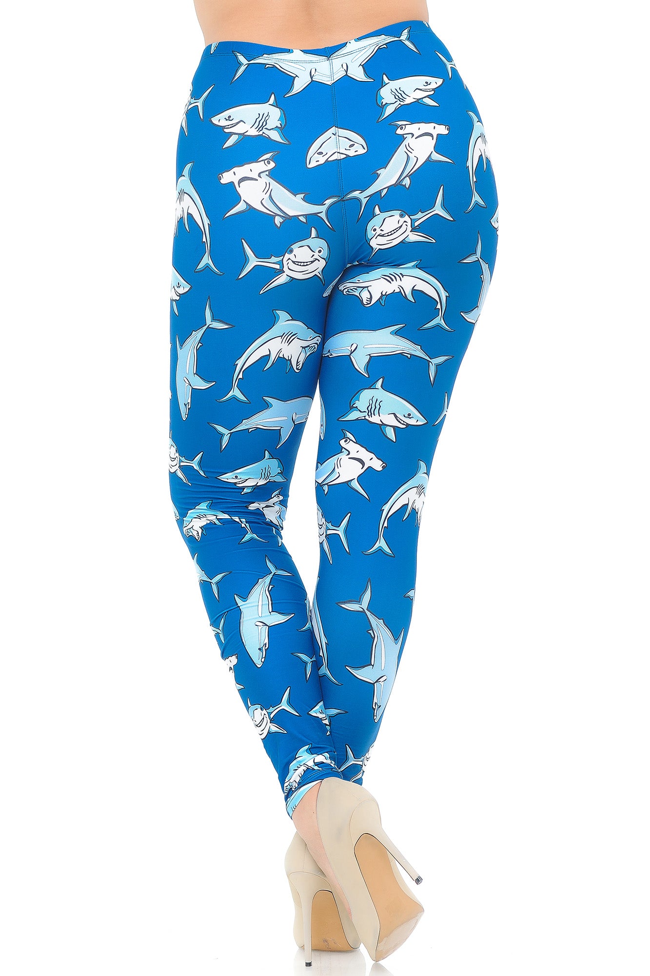 Wholesale Creamy Soft Shark Extra Plus Size Leggings - 3X-5X - USA Fashion