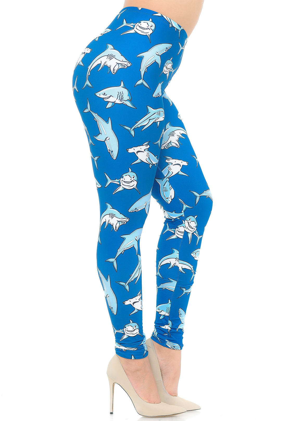Wholesale Creamy Soft Shark Extra Plus Size Leggings - 3X-5X - USA Fashion