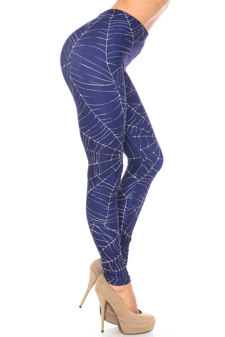 Wholesale Creamy Soft Spiderwebs Halloween Extra Plus Size Leggings - 3X-5X - By USA Fashion