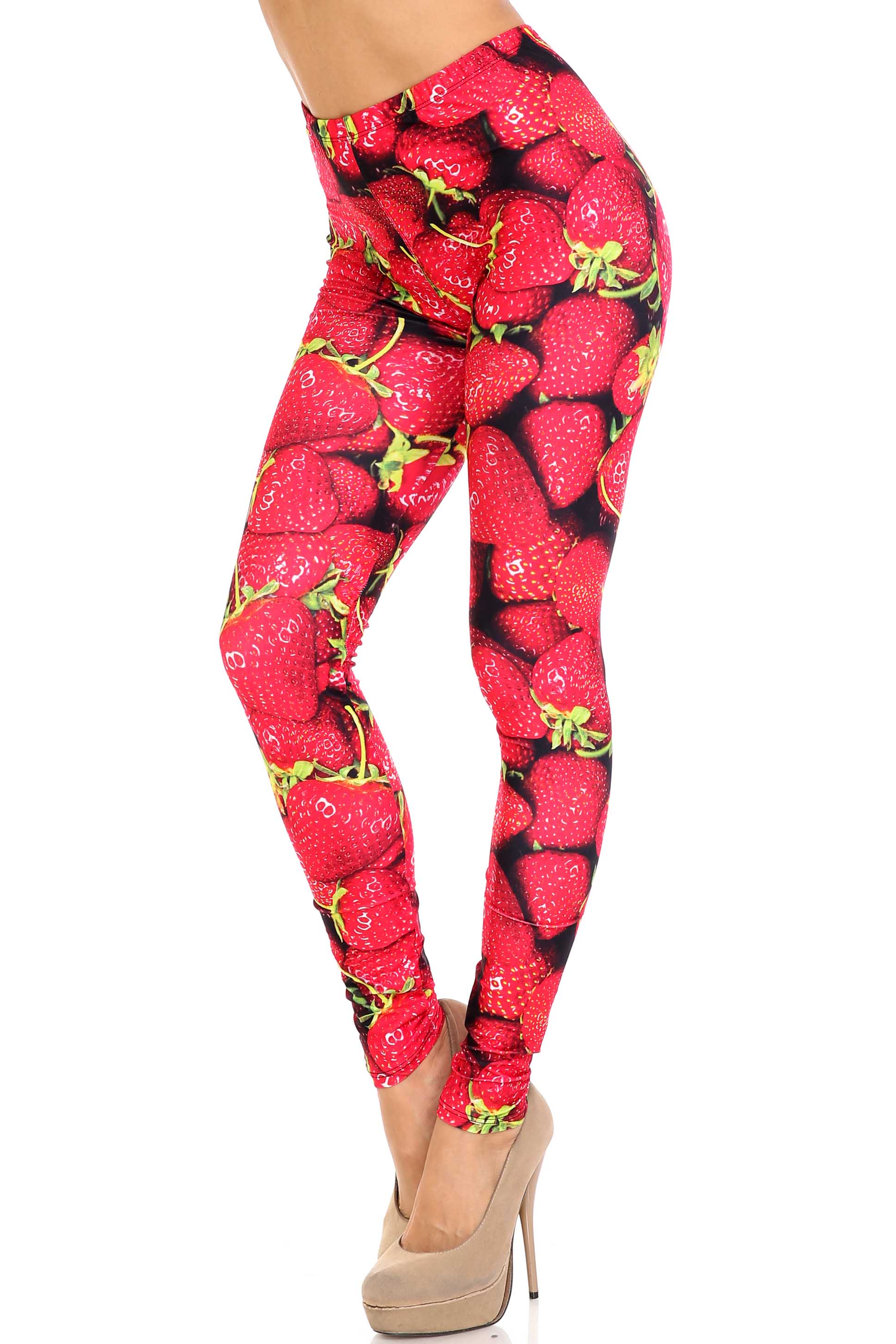 Wholesale Creamy Soft Strawberry Extra Plus Size Leggings - 3X-5X - USA Fashion