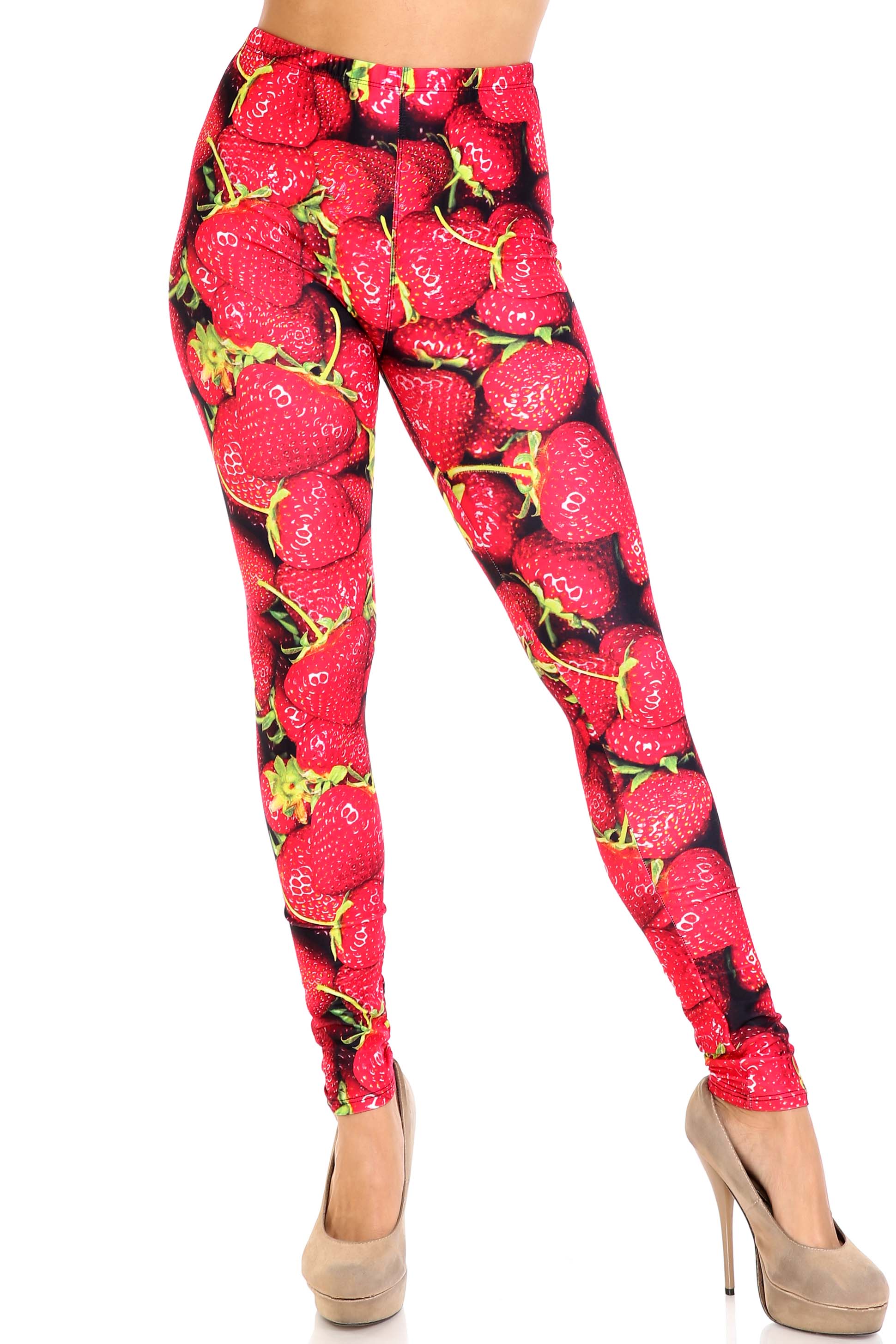 Wholesale Creamy Soft Strawberry Extra Plus Size Leggings - 3X-5X - USA Fashion