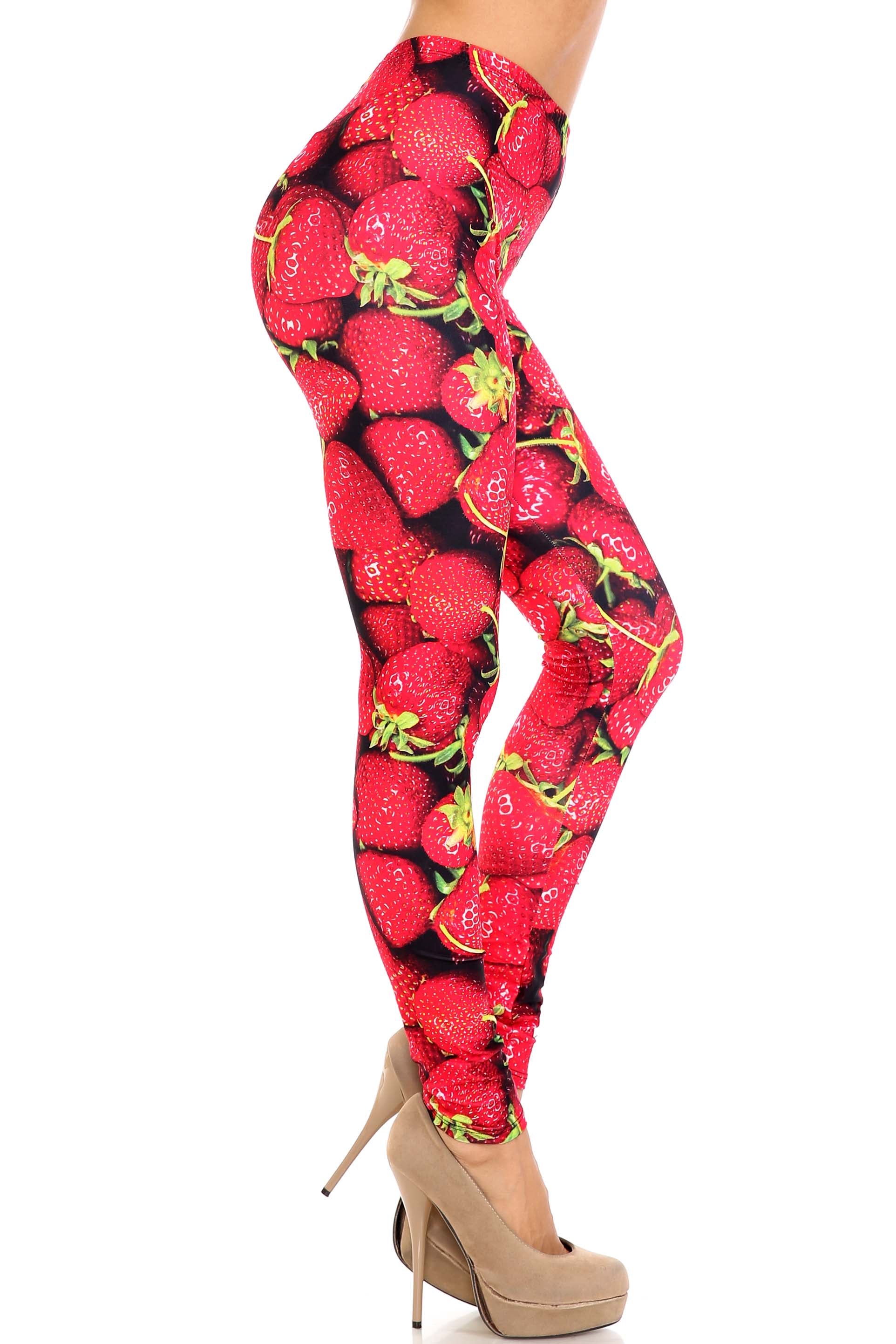 Wholesale Creamy Soft Strawberry Extra Plus Size Leggings - 3X-5X - USA Fashion
