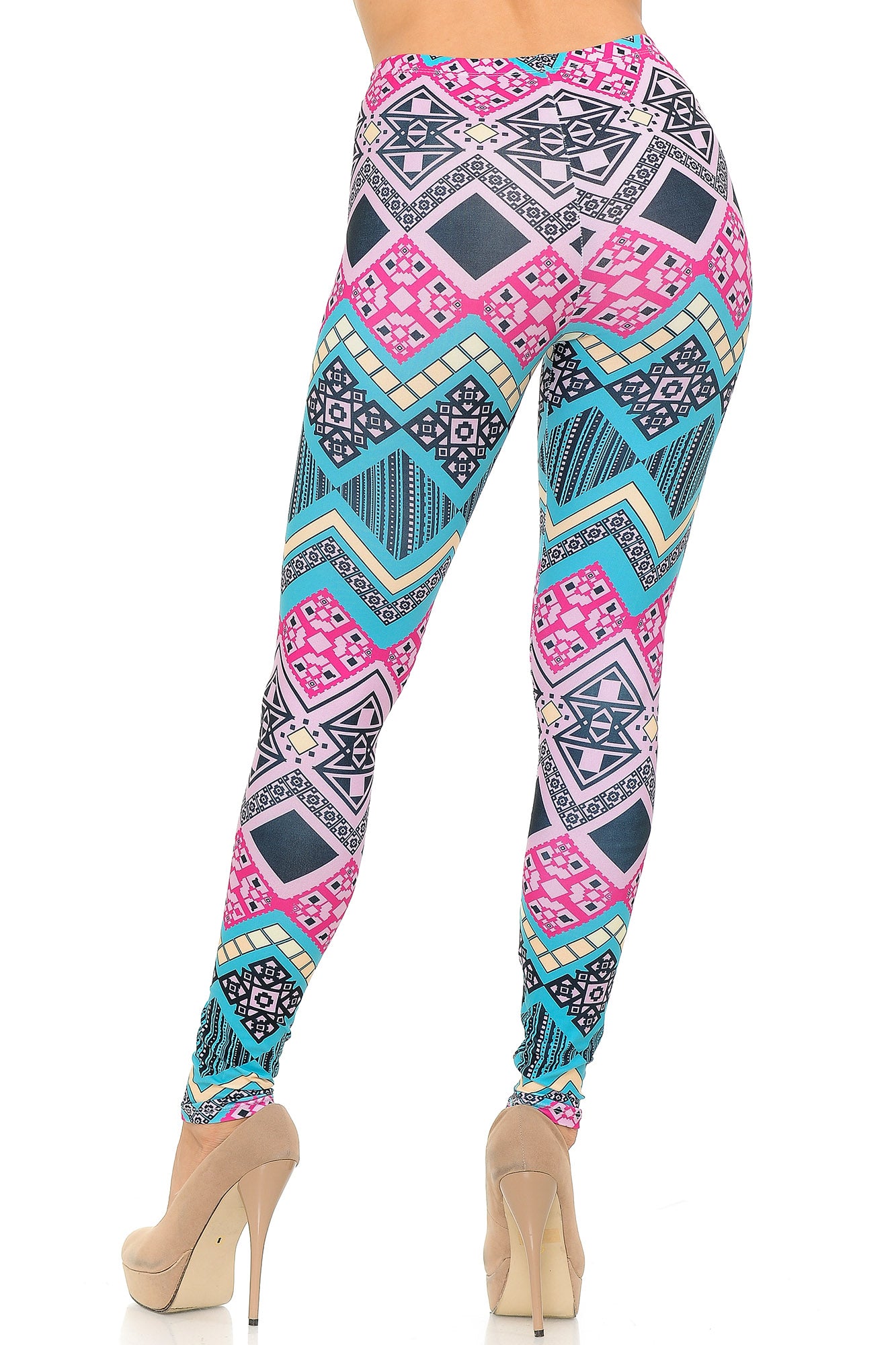 Wholesale Creamy Soft Tasty Tribal Extra Plus Size Leggings - 3X-5X - USA Fashion